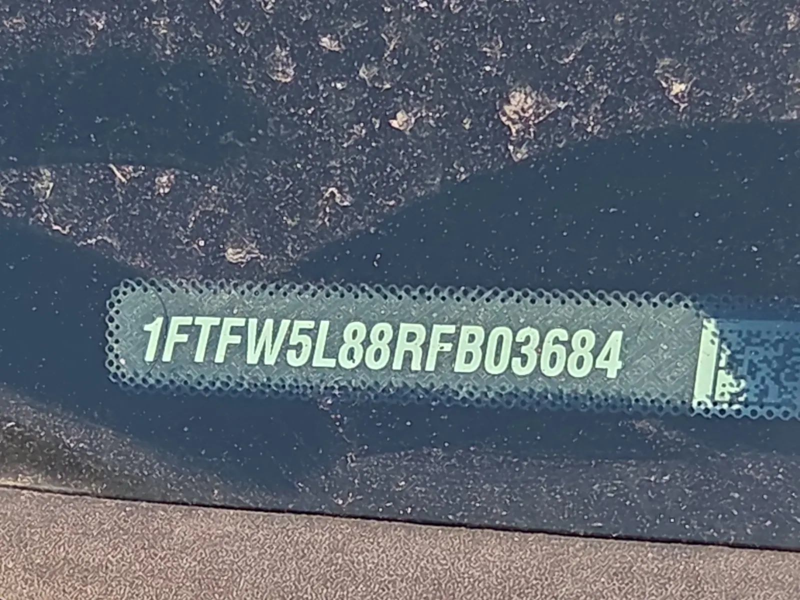 Dash VIN Plate Photo
