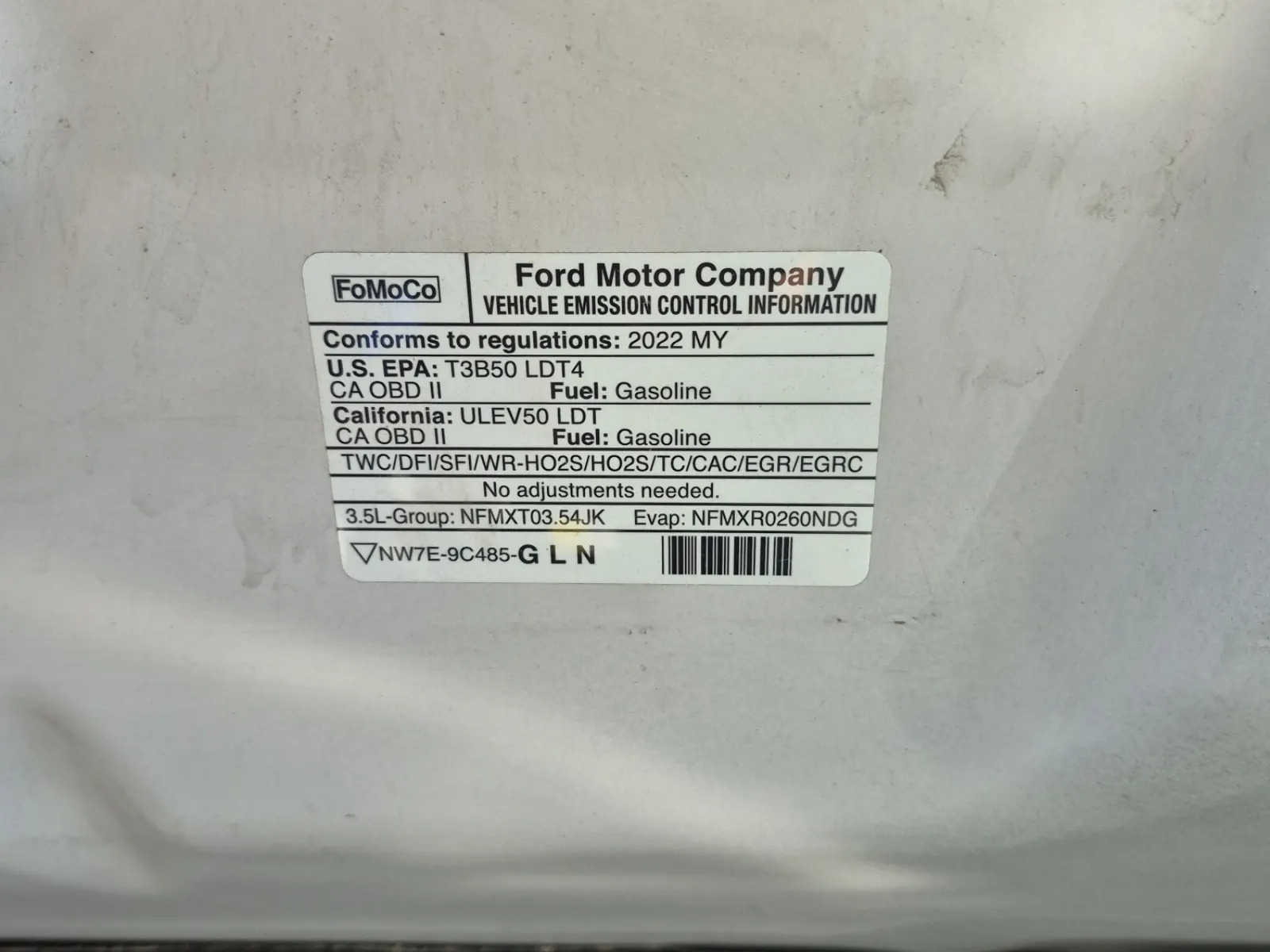 Emission Sticker Photo