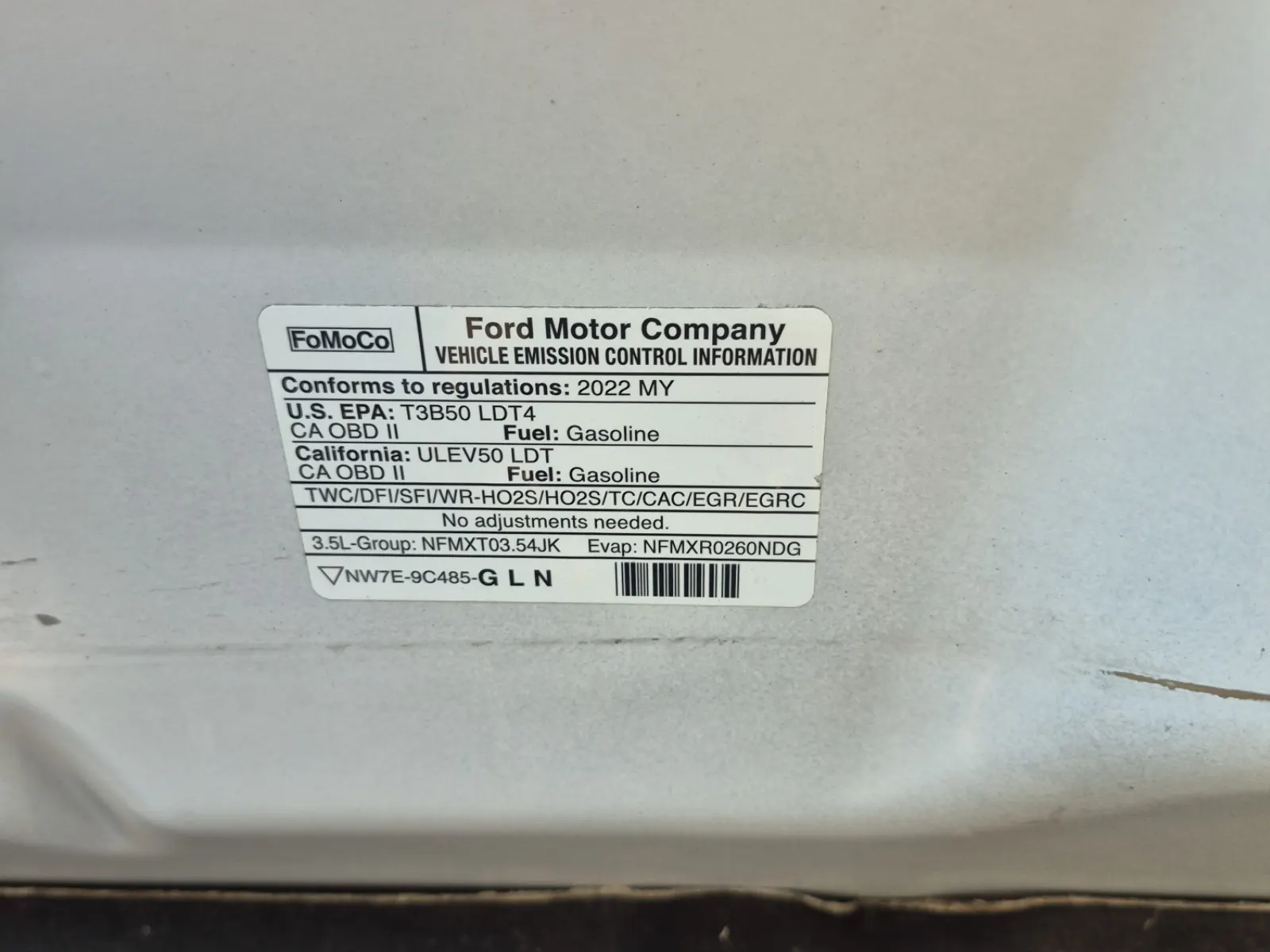Emission Sticker Photo