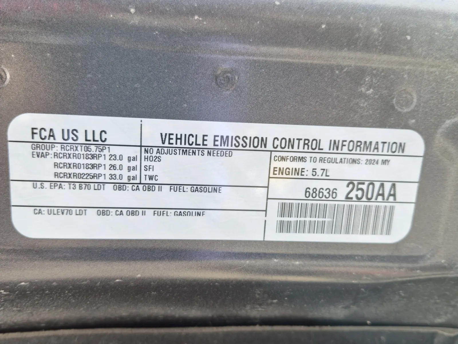 Emission Sticker Photo