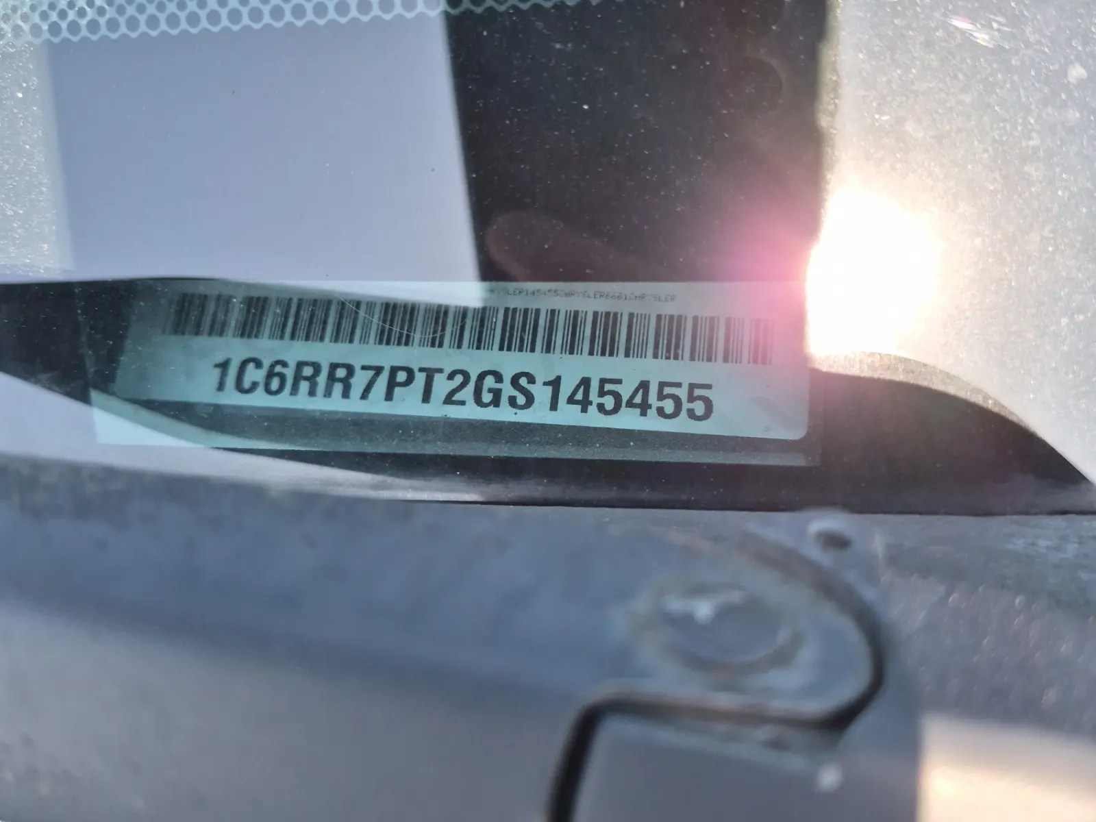 Dash VIN Plate Photo