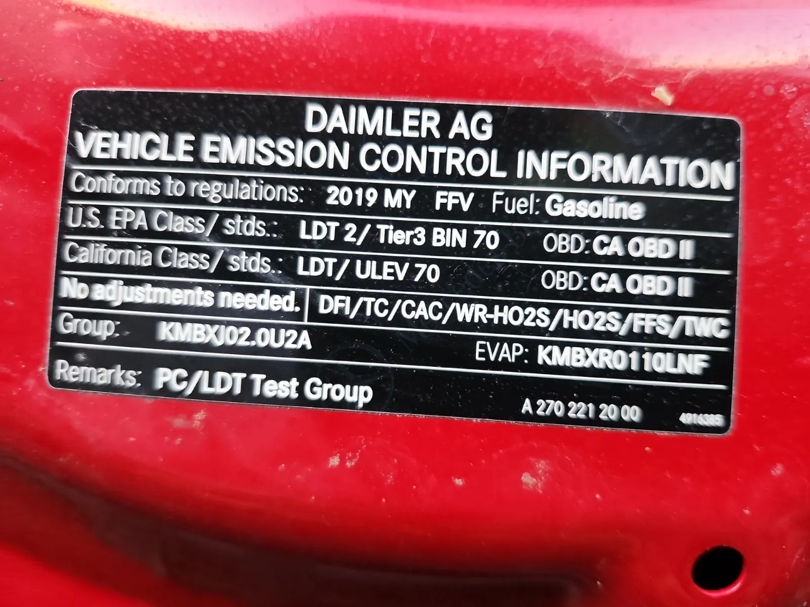 Emission Sticker Photo