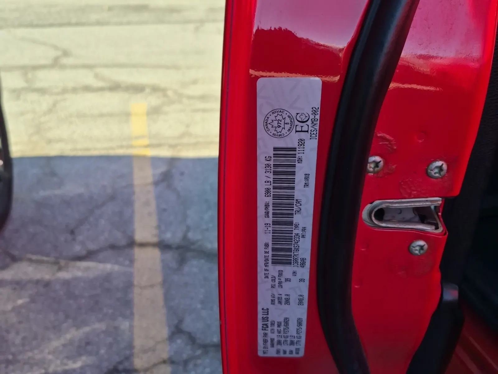 VIN Sticker Photo