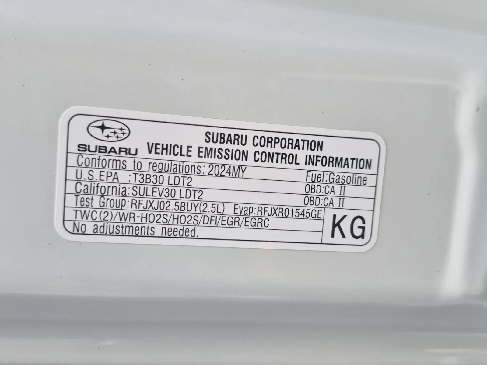 Emission Sticker Photo