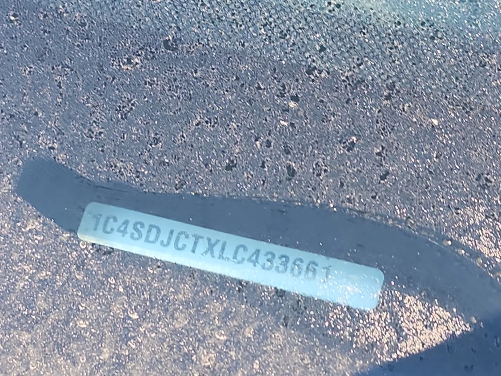 Dash VIN Plate Photo