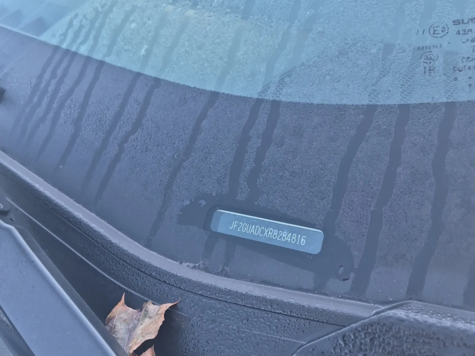 Dash VIN Plate Photo