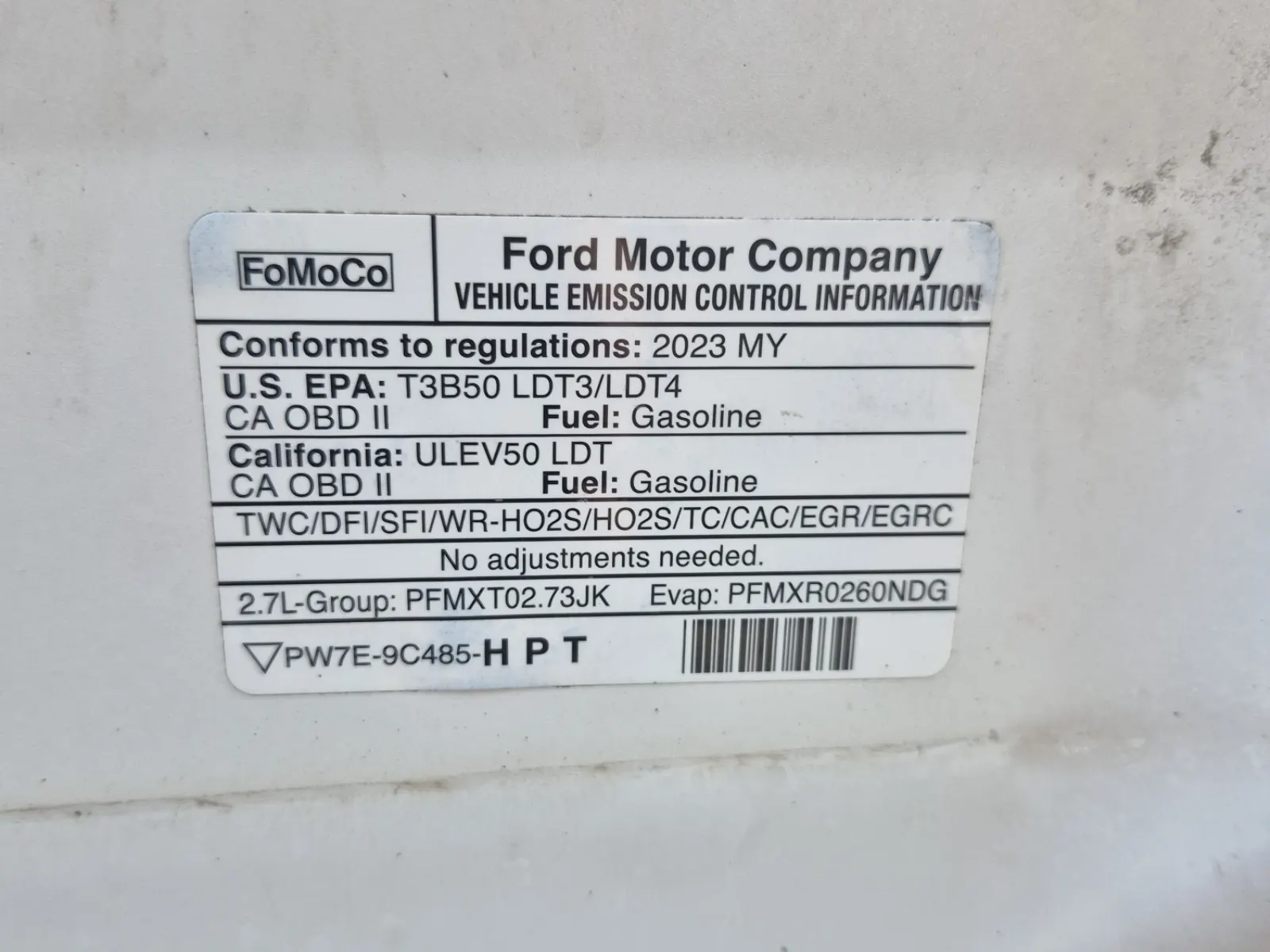 Emission Sticker Photo