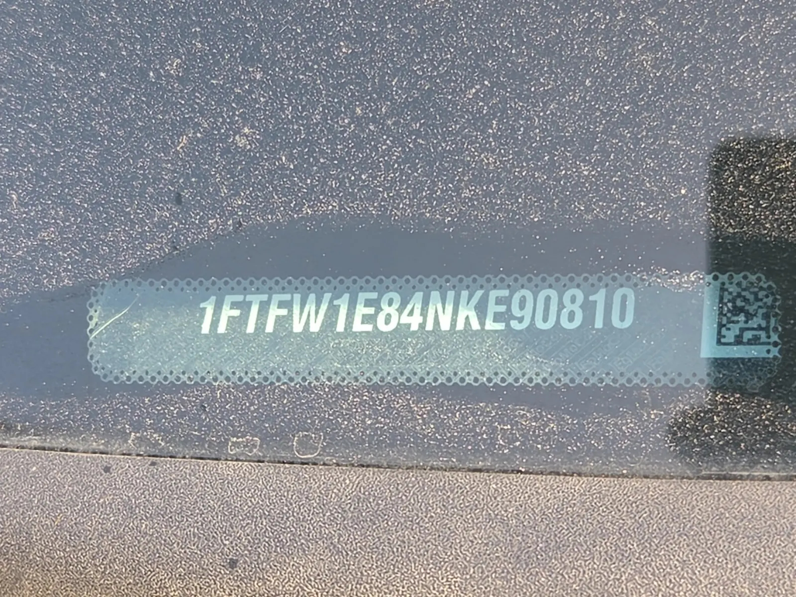 Dash VIN Plate Photo