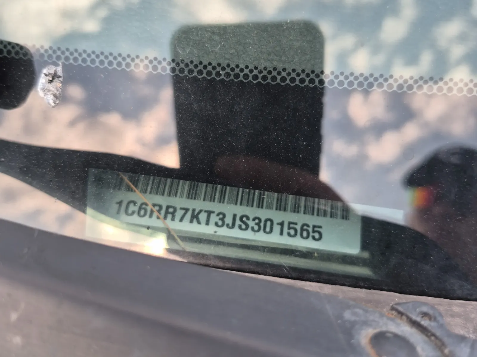 Dash VIN Plate Photo
