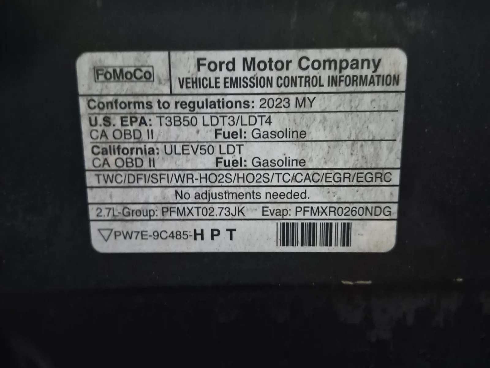 Emission Sticker Photo