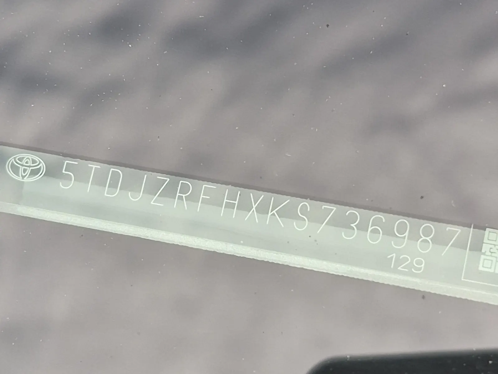 Dash VIN Plate Photo