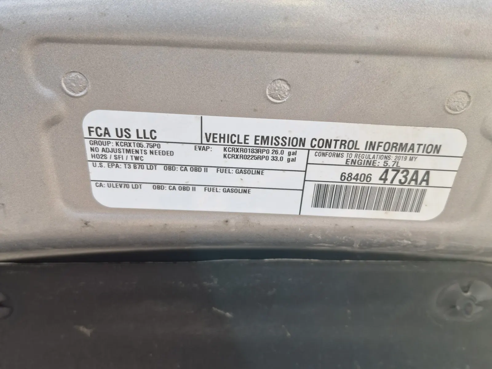Emission Sticker Photo