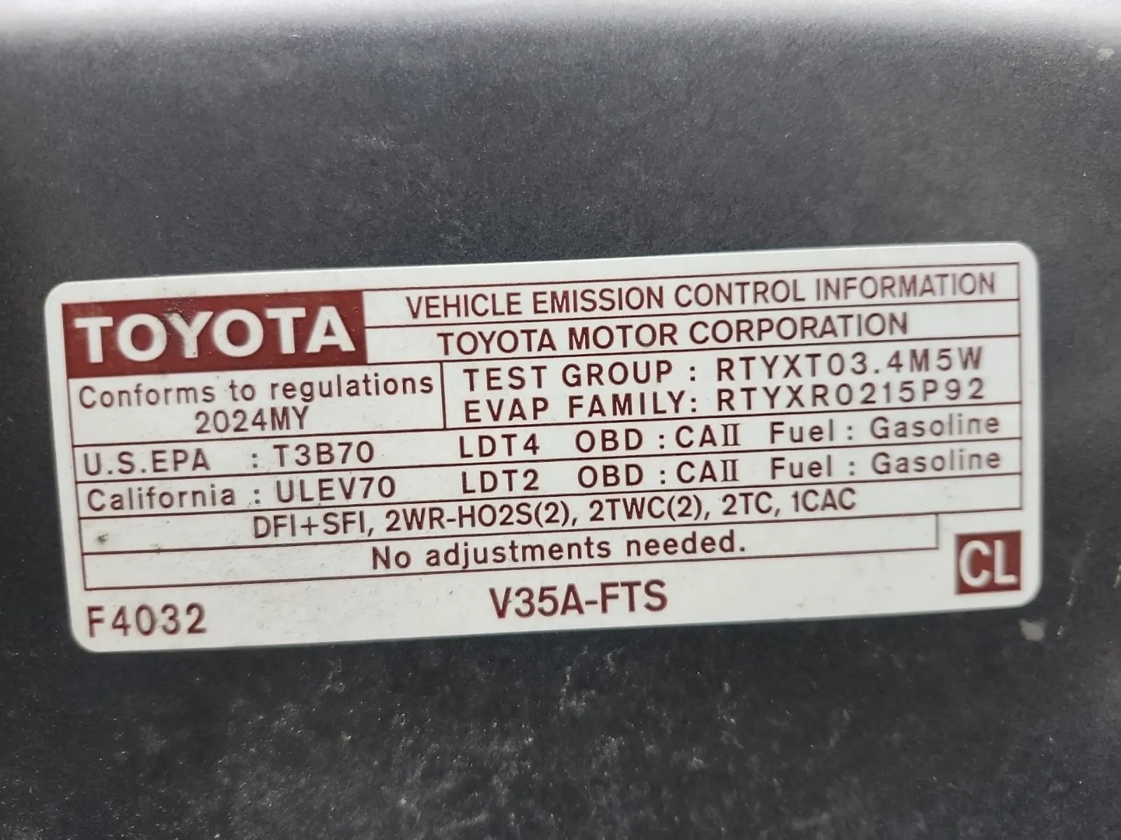 Emission Sticker Photo