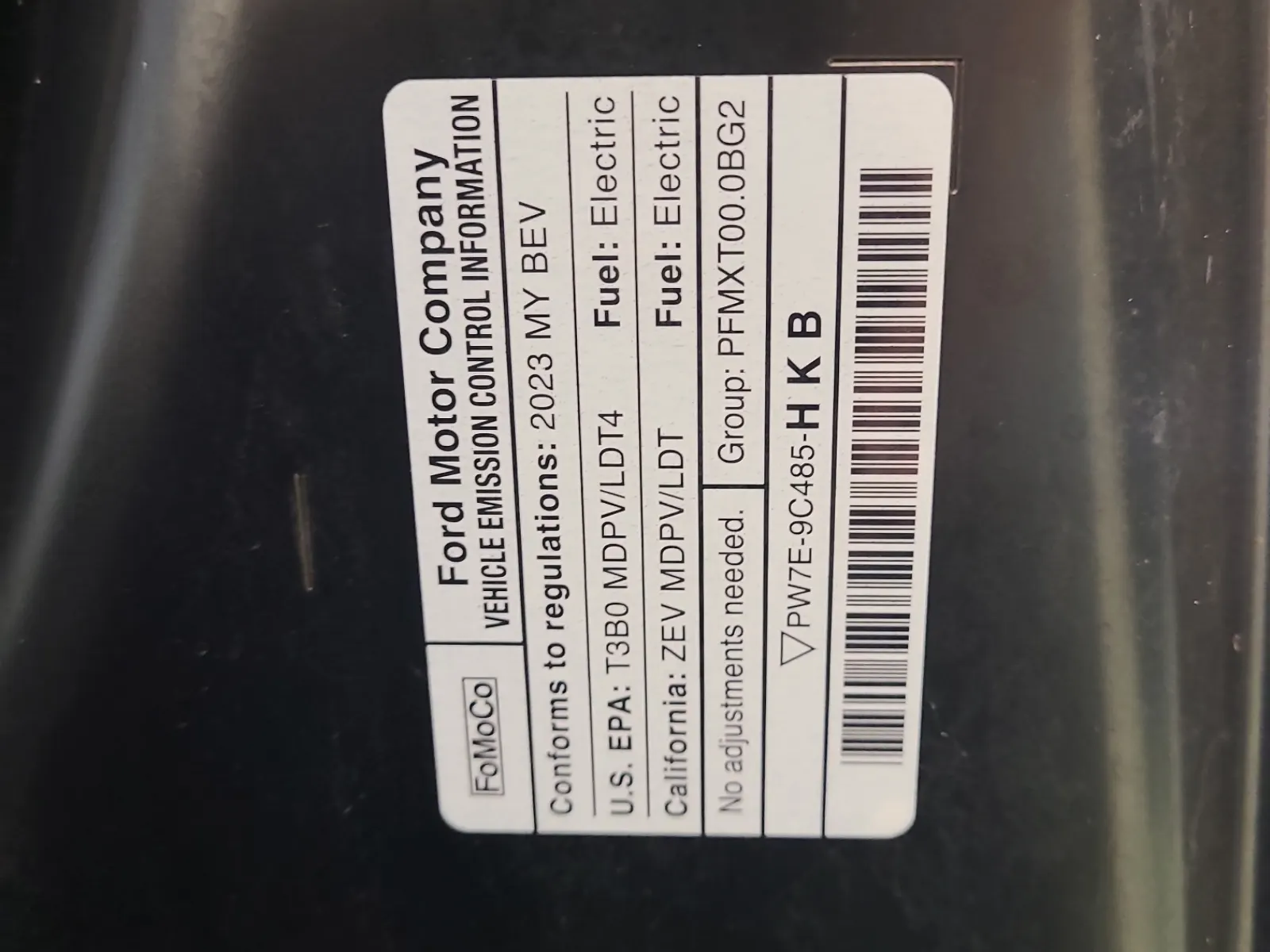 Emission Sticker Photo