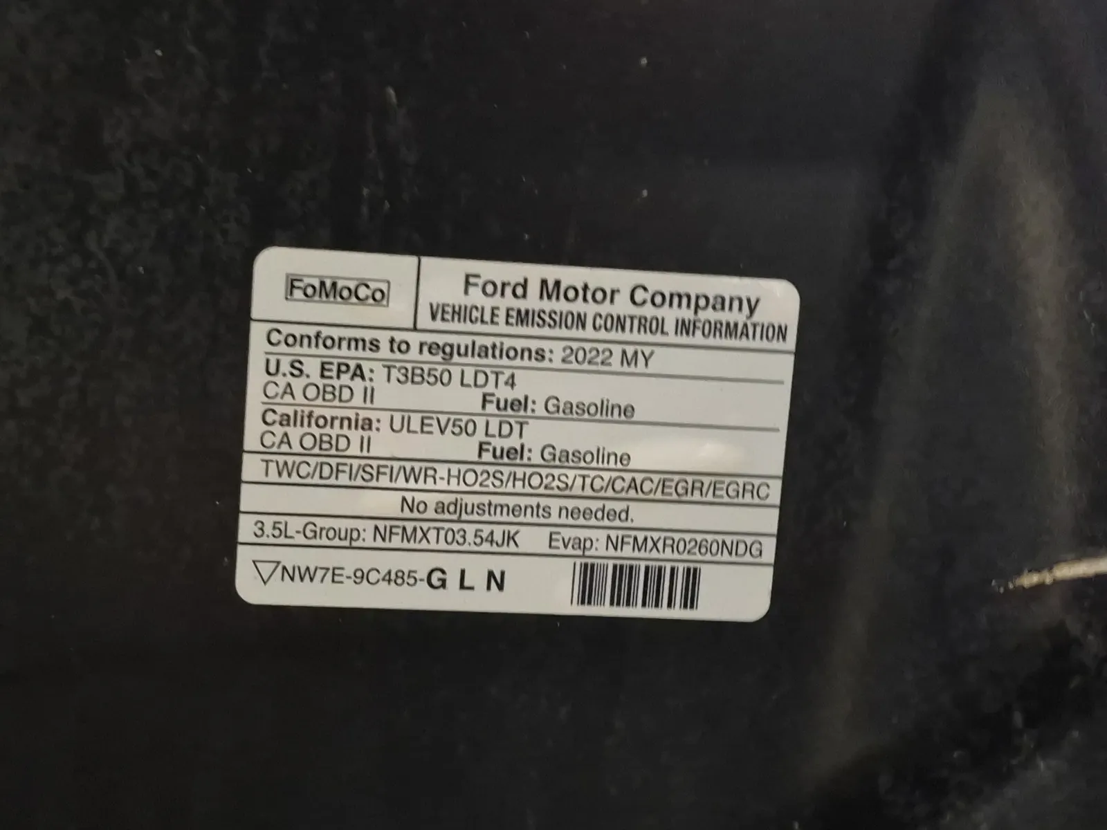 Emission Sticker Photo