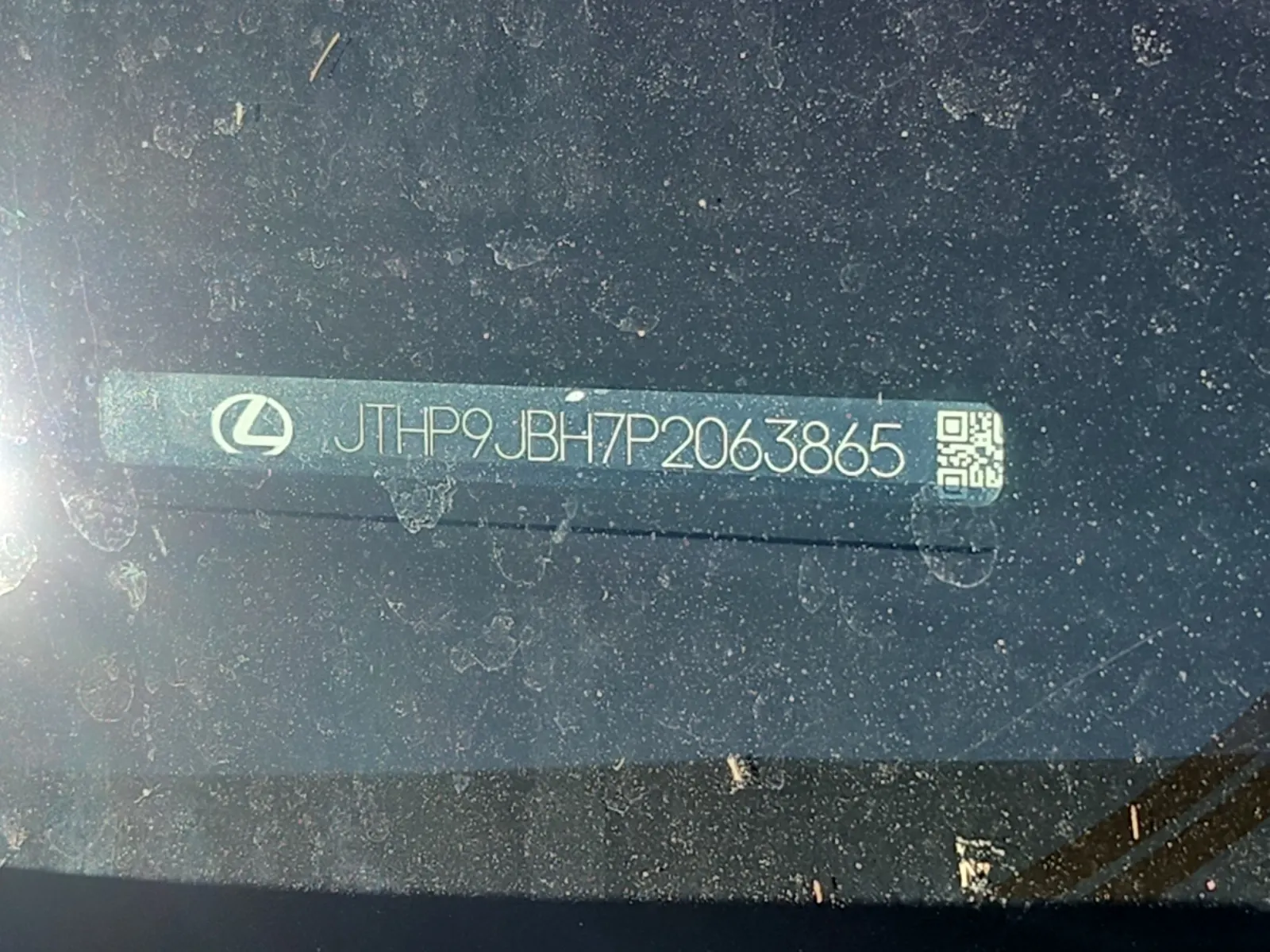 Dash VIN Plate Photo