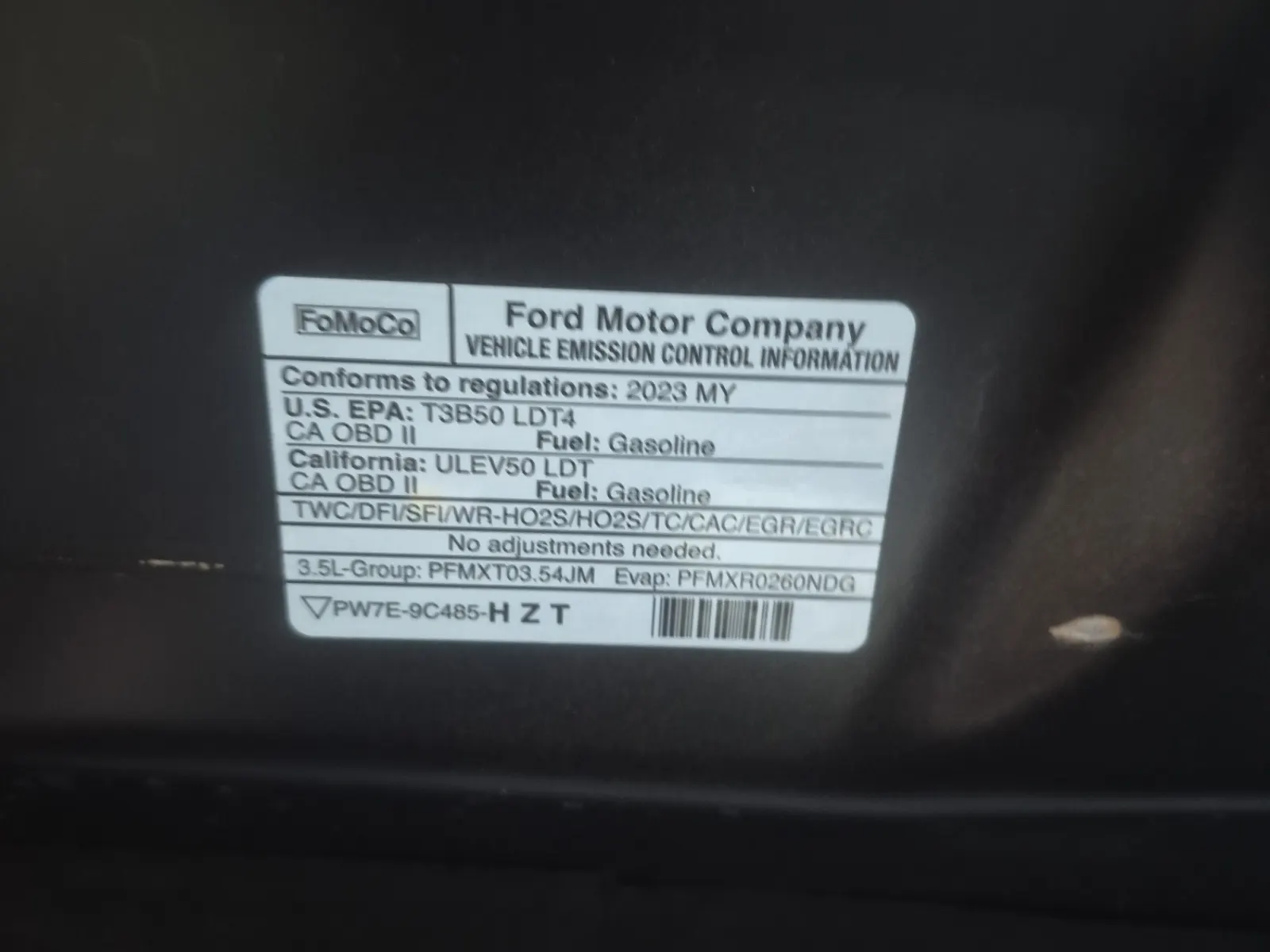 Emission Sticker Photo