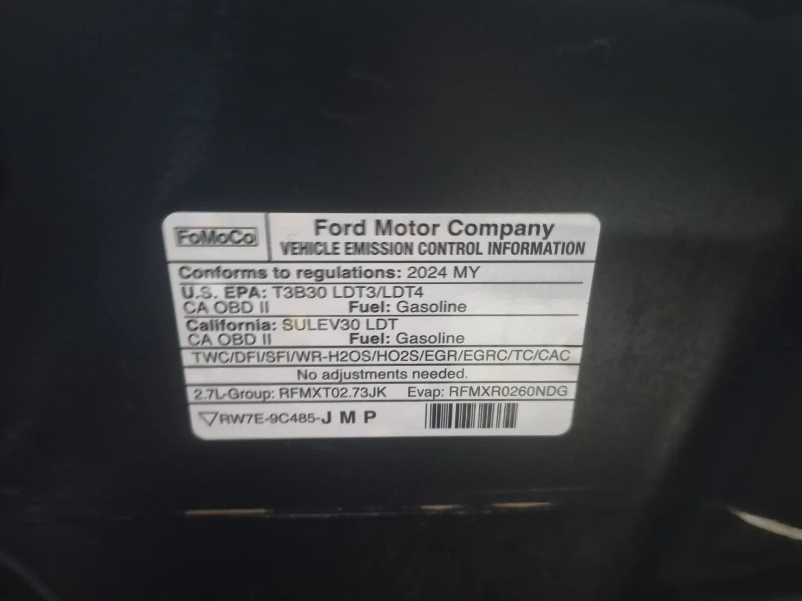 Emission Sticker Photo