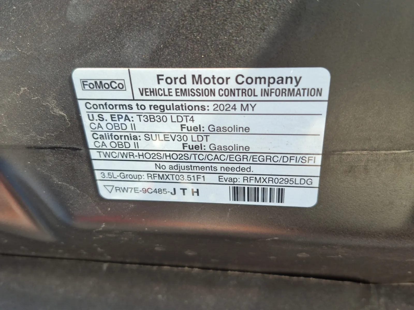 Emission Sticker Photo