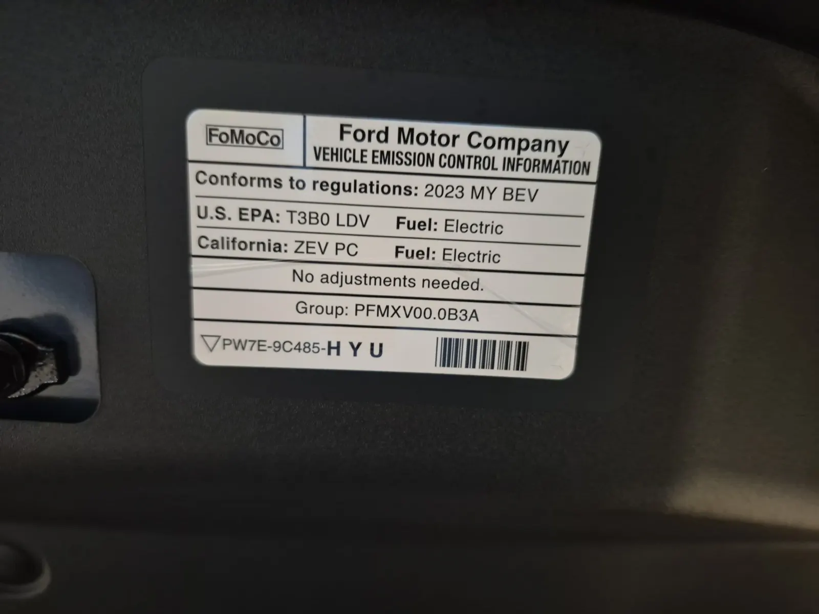Emission Sticker Photo