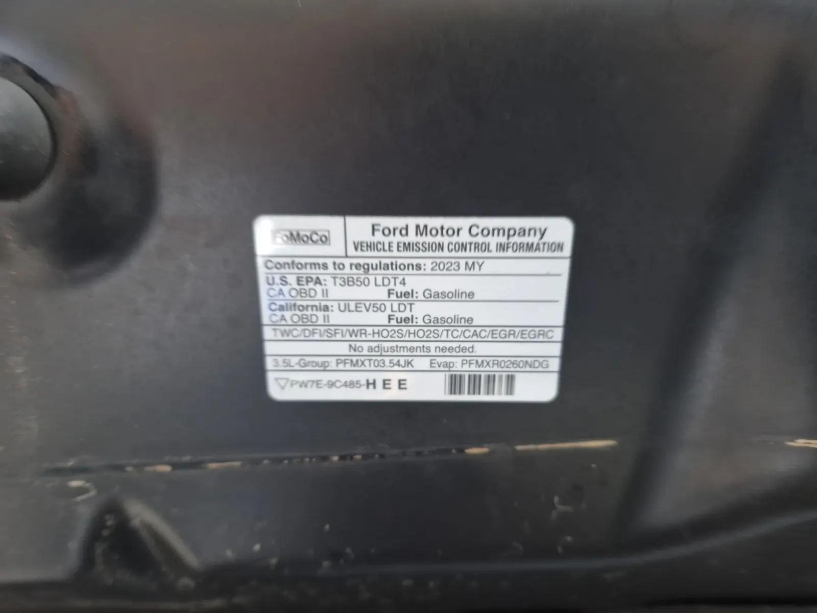 Emission Sticker Photo