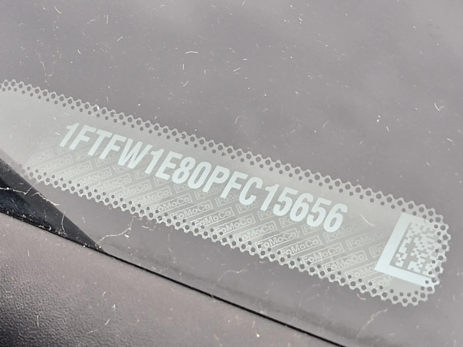 Dash VIN Plate Photo