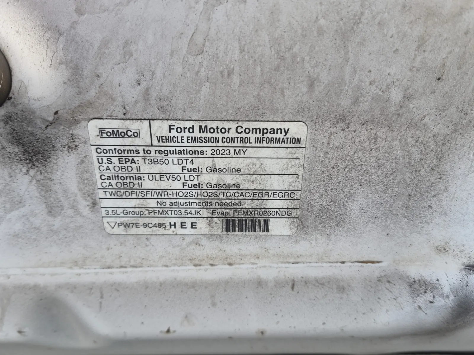 Emission Sticker Photo
