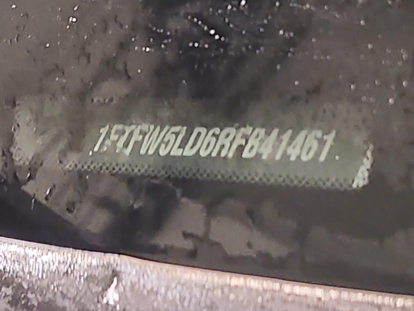 Dash VIN Plate Photo