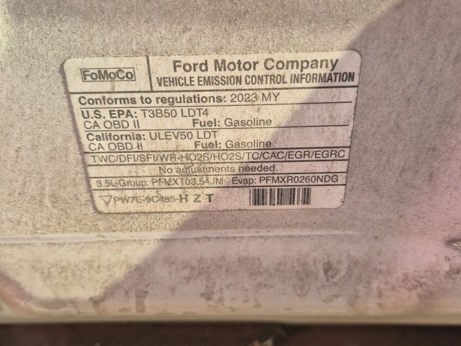 Emission Sticker Photo