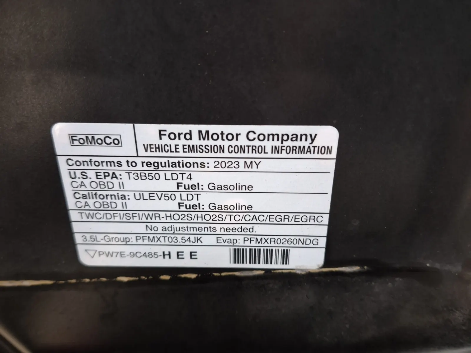 Emission Sticker Photo