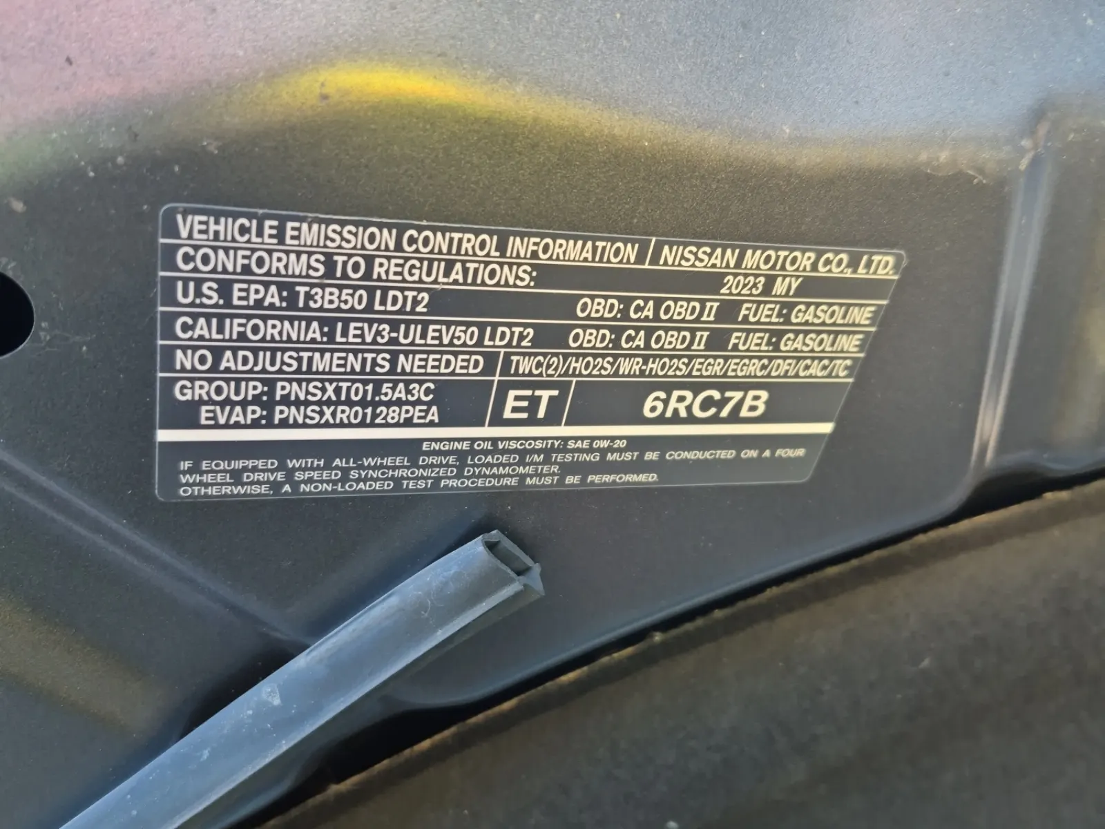 Emission Sticker Photo