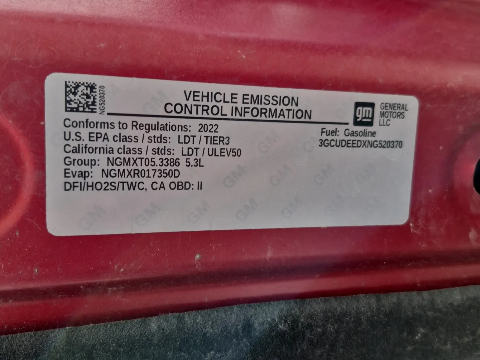 Emission Sticker Photo