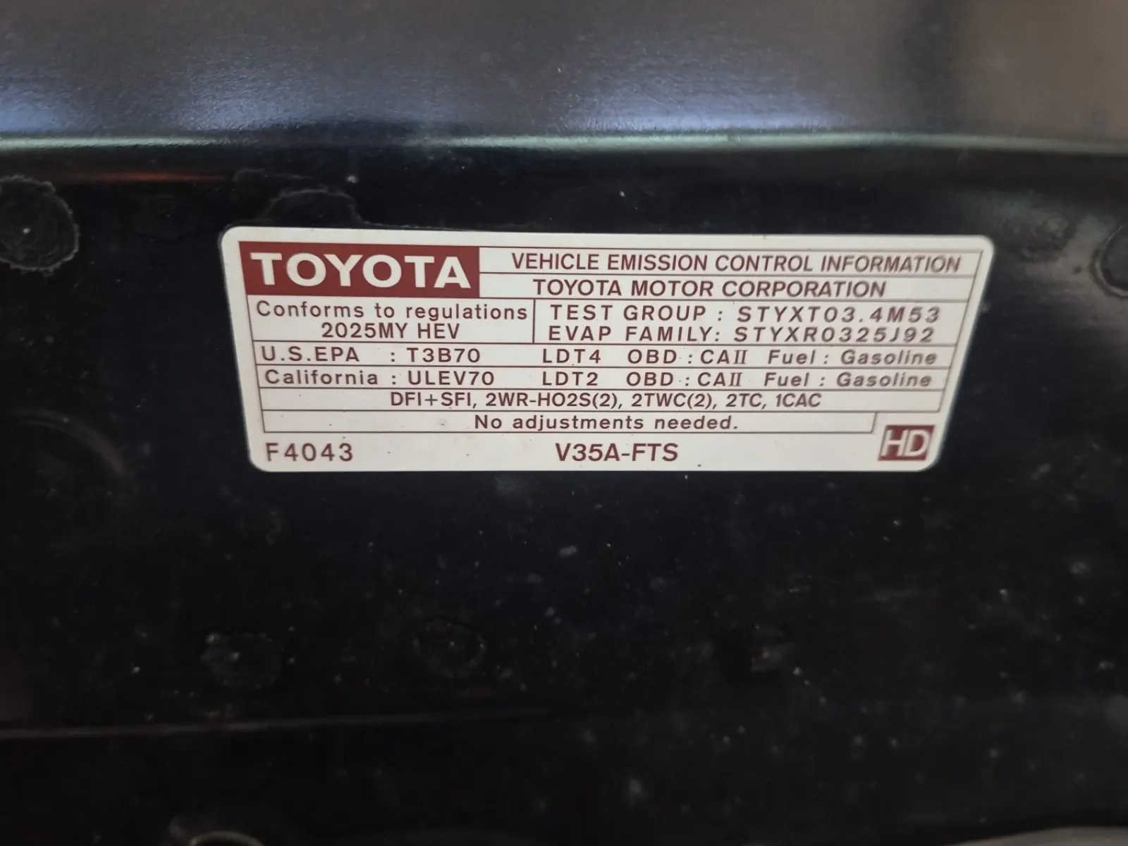 Emission Sticker Photo