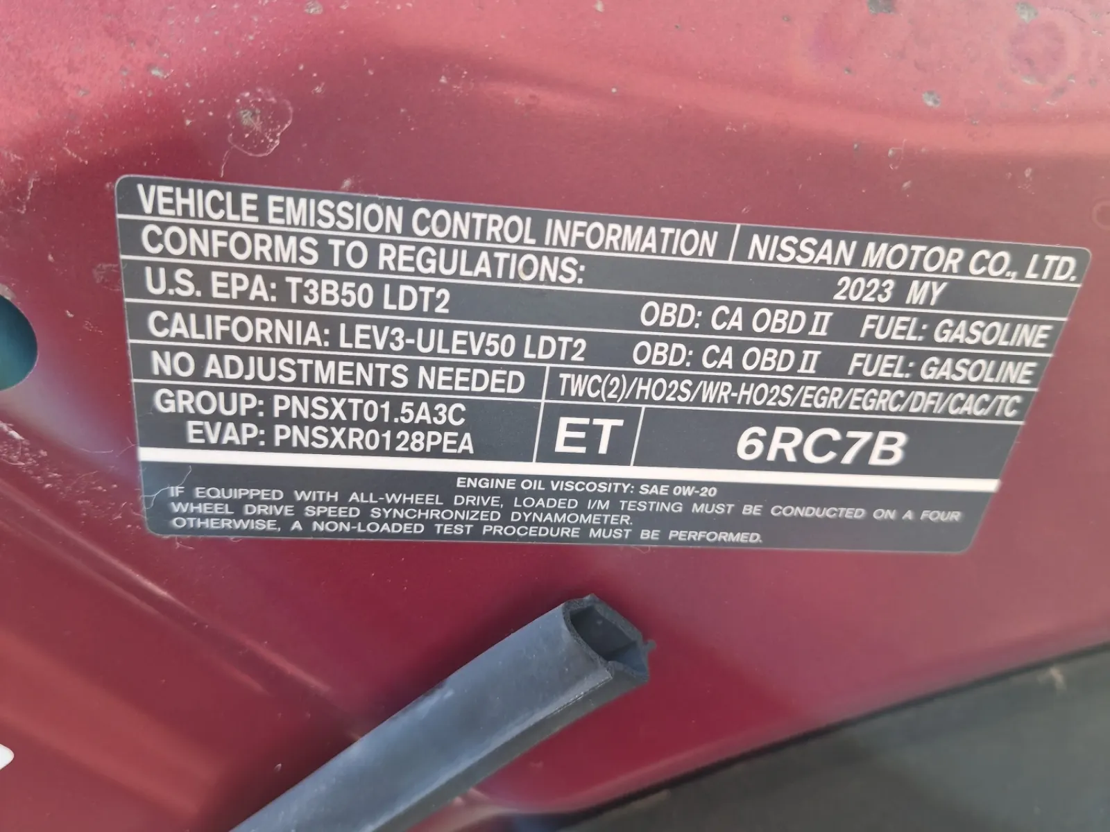 Emission Sticker Photo