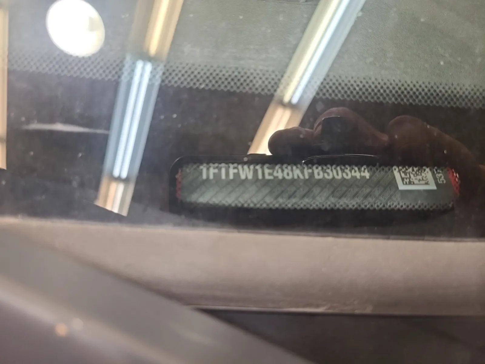 Dash VIN Plate Photo
