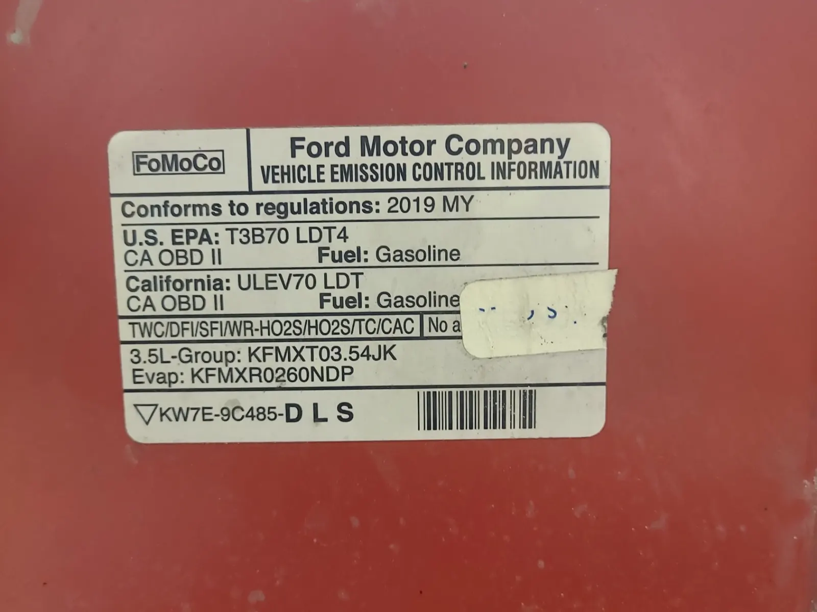 Emission Sticker Photo