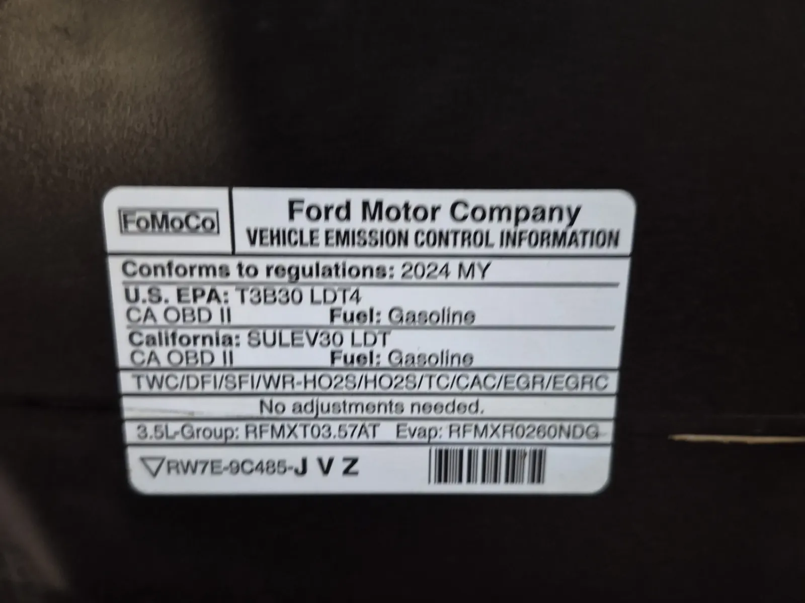 Emission Sticker Photo