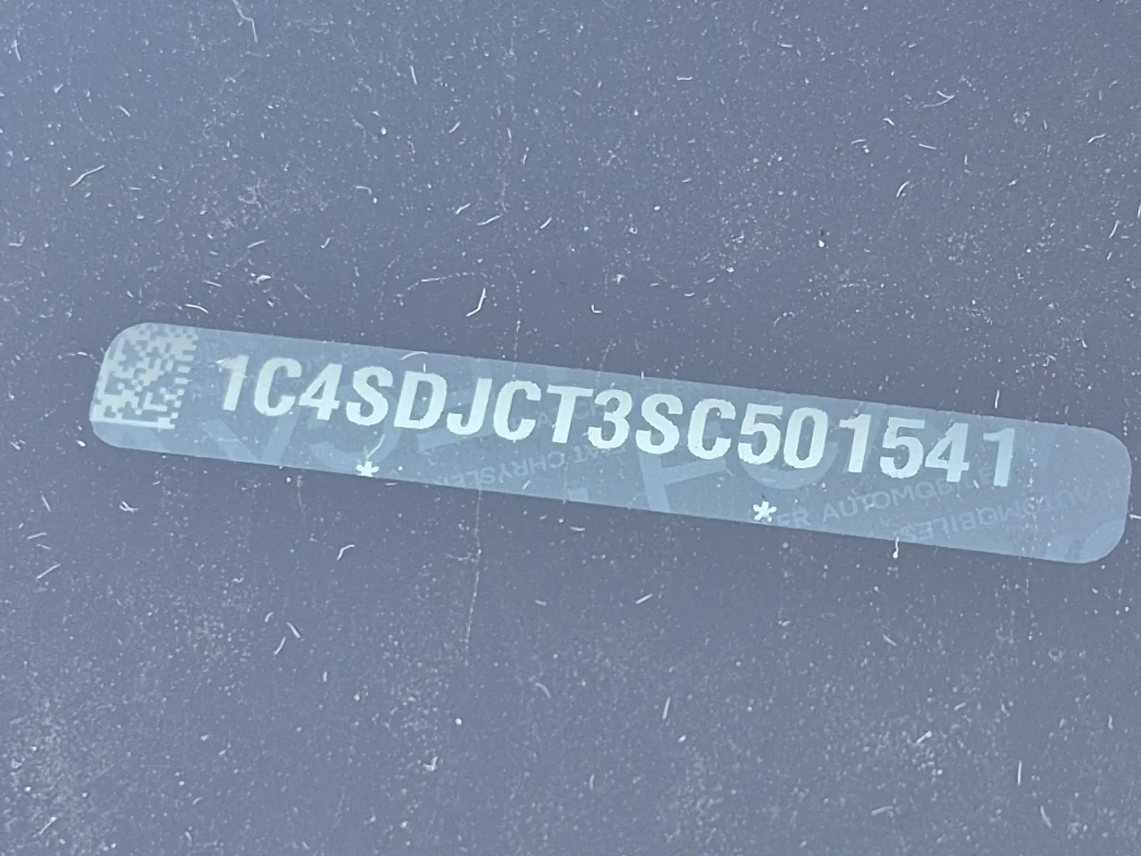 Dash VIN Plate Photo