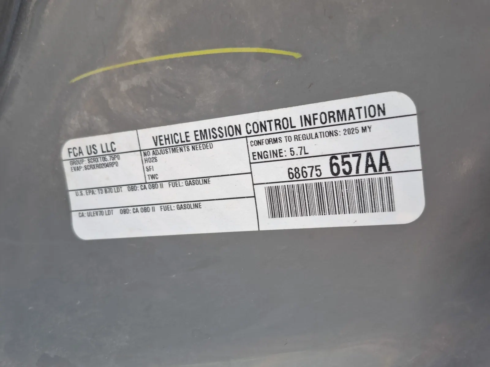 Emission Sticker Photo