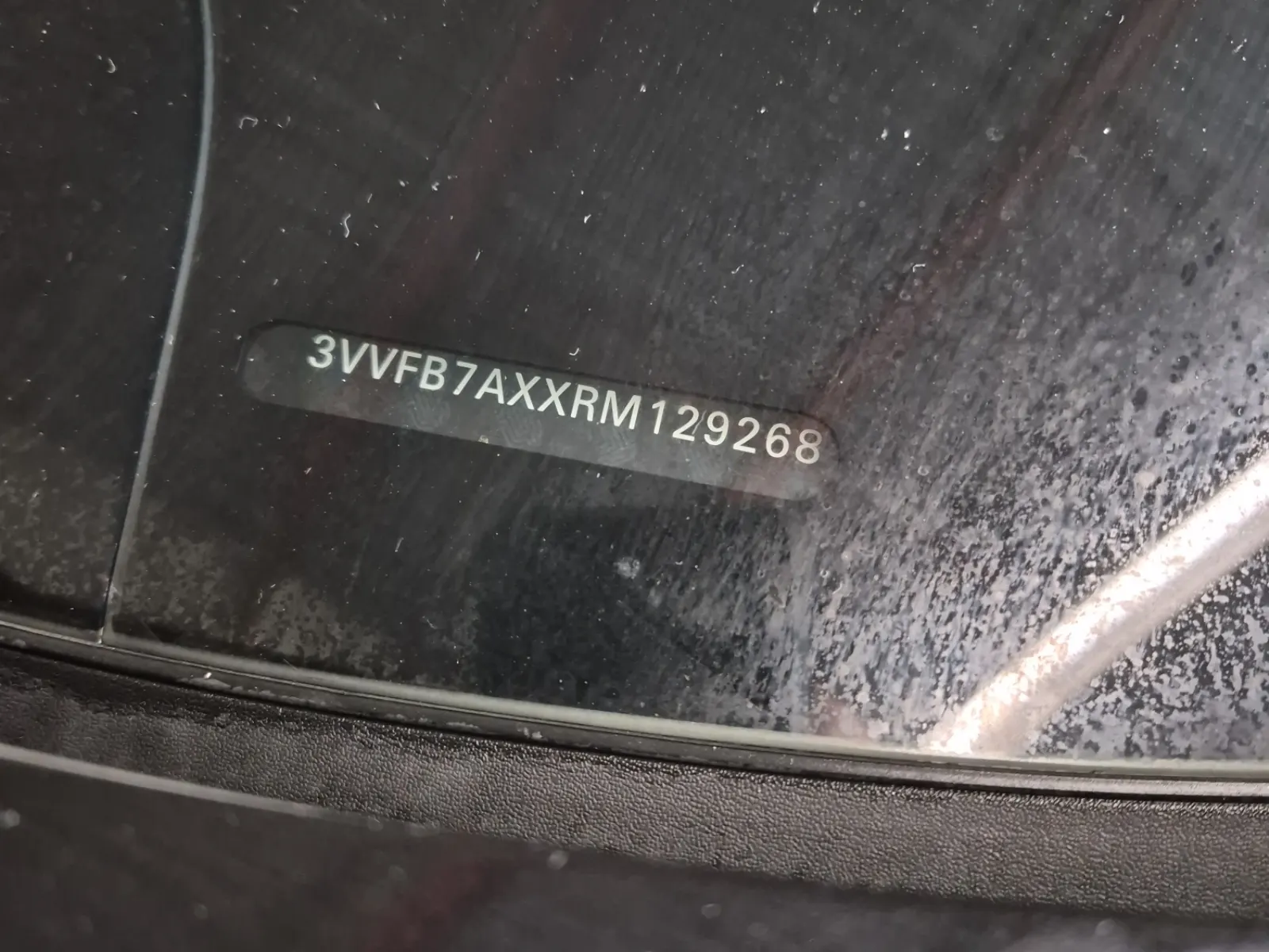 Dash VIN Plate Photo