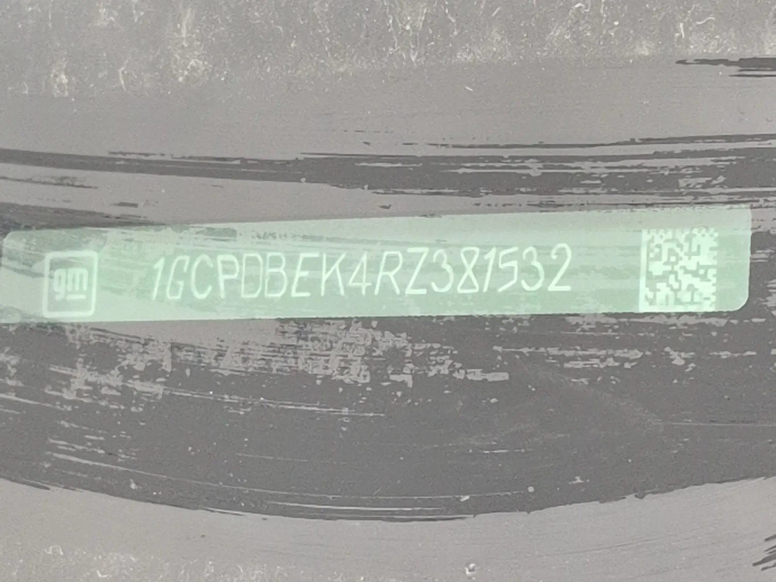 Dash VIN Plate Photo