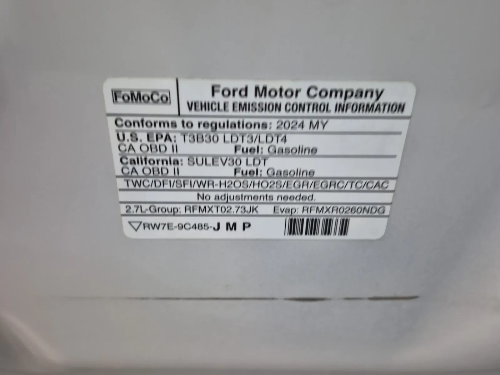 Emission Sticker Photo