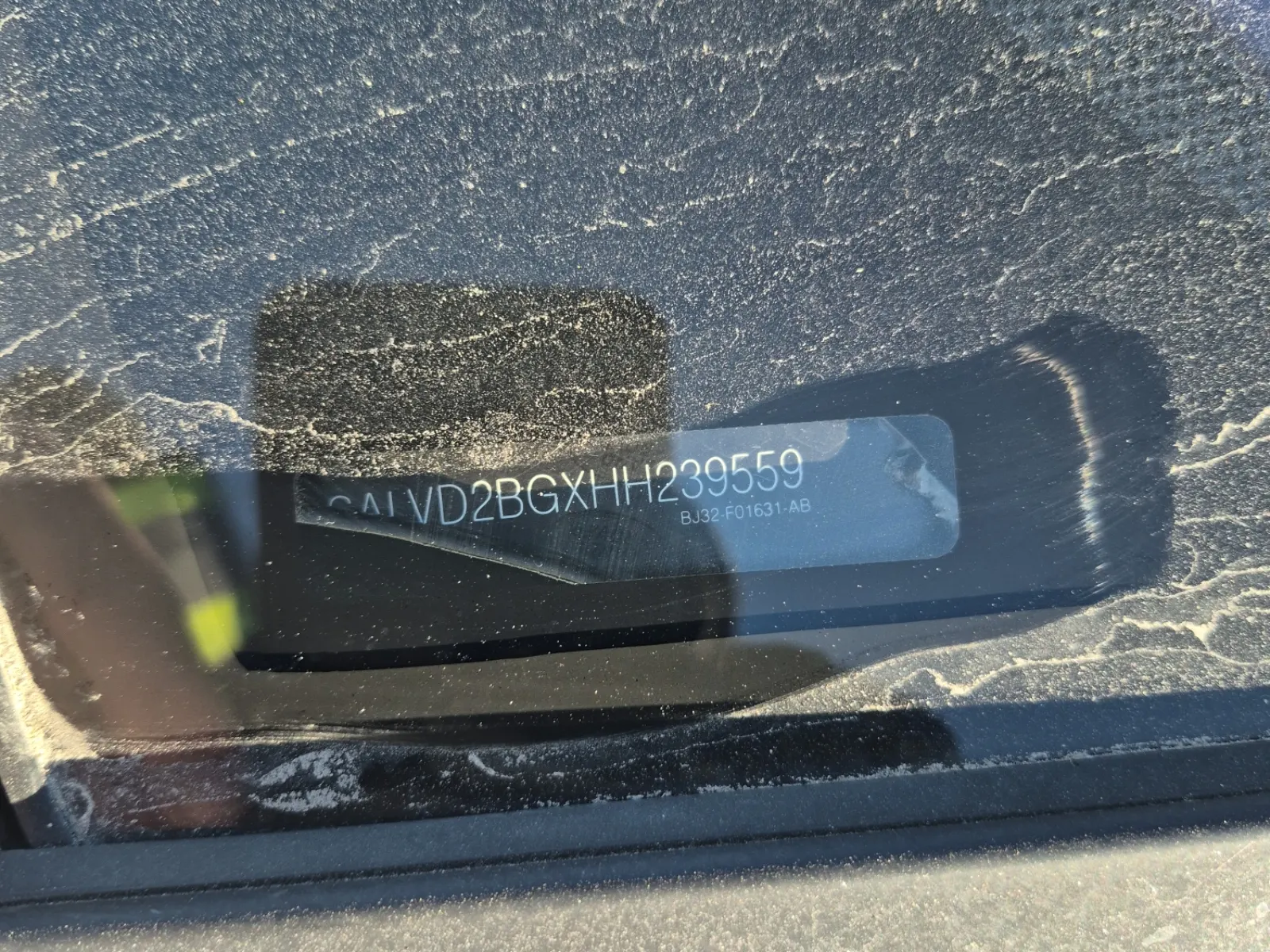 Dash VIN Plate Photo