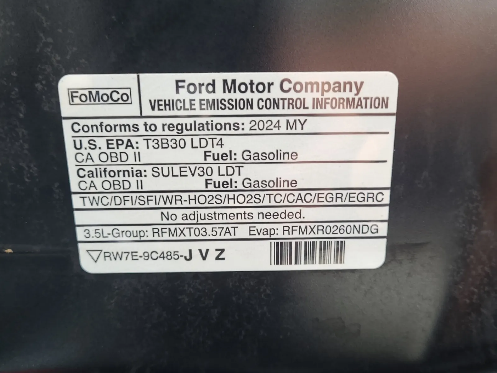 Emission Sticker Photo