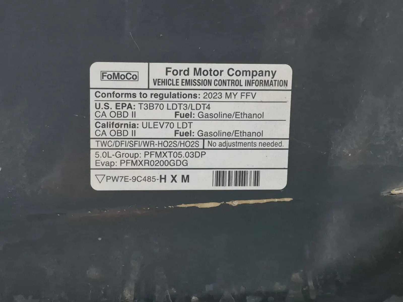 Emission Sticker Photo