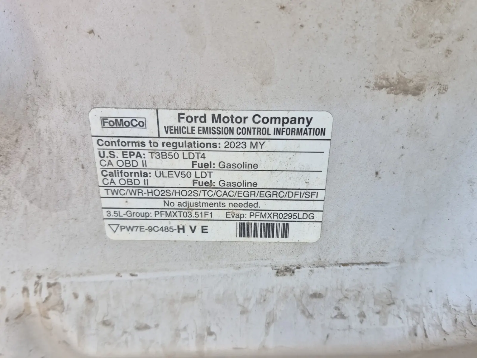 Emission Sticker Photo