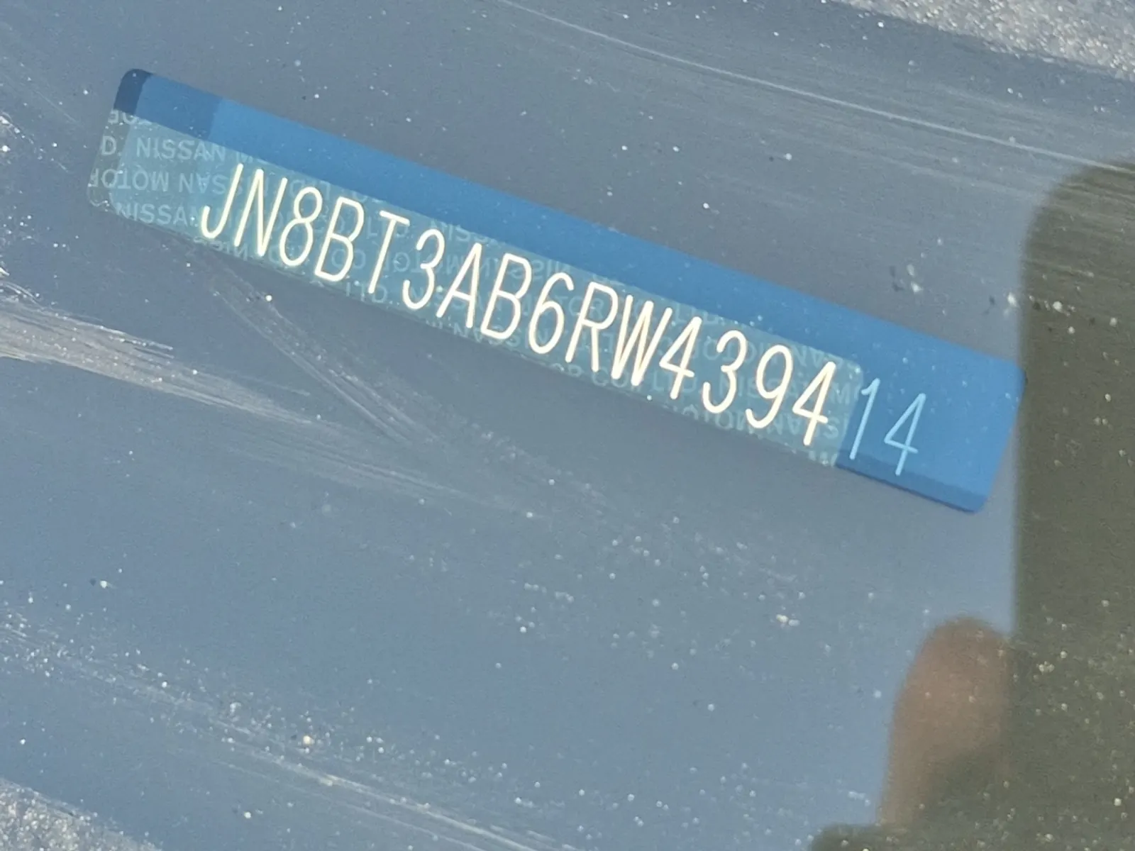 Dash VIN Plate Photo