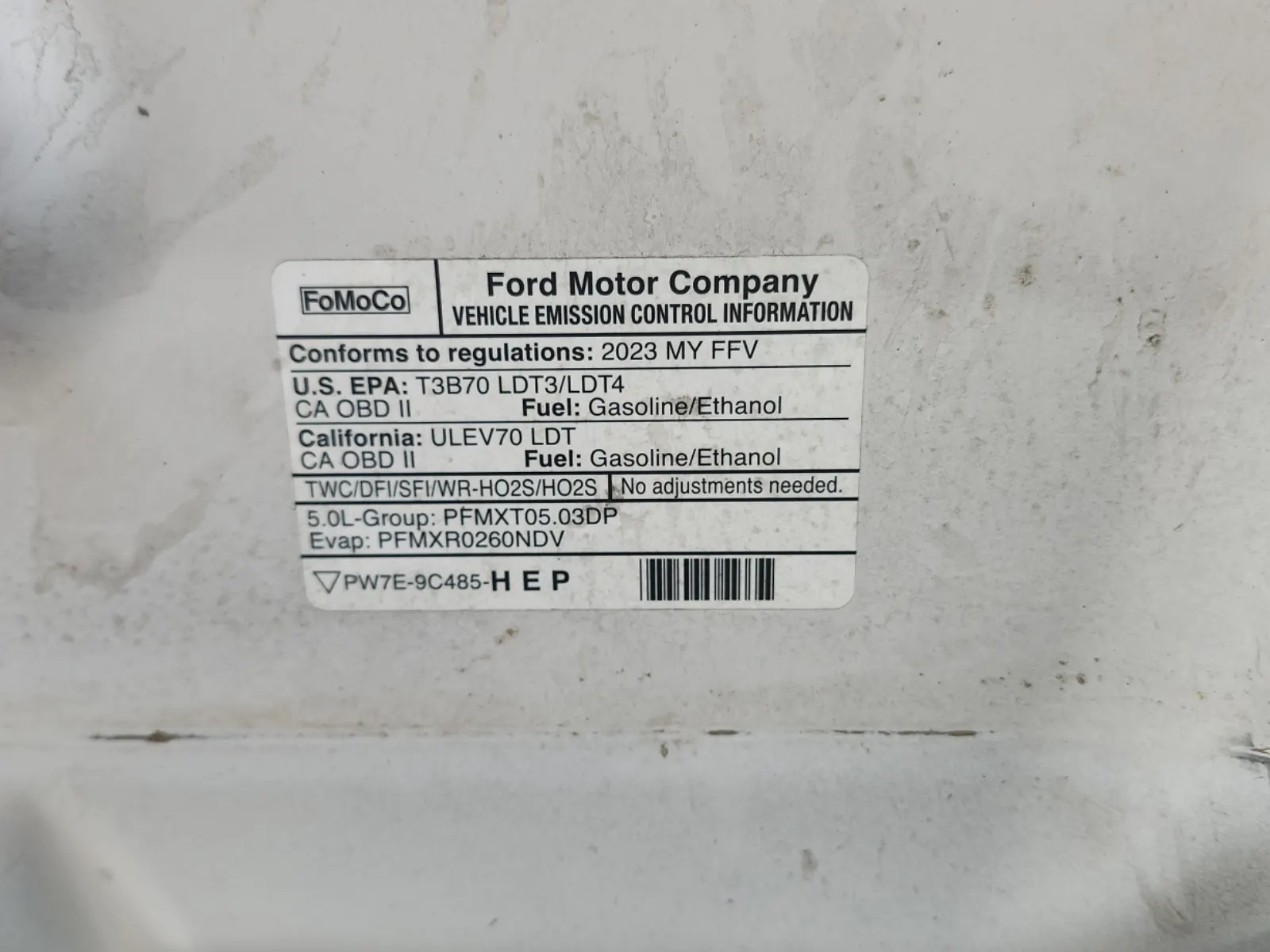Emission Sticker Photo