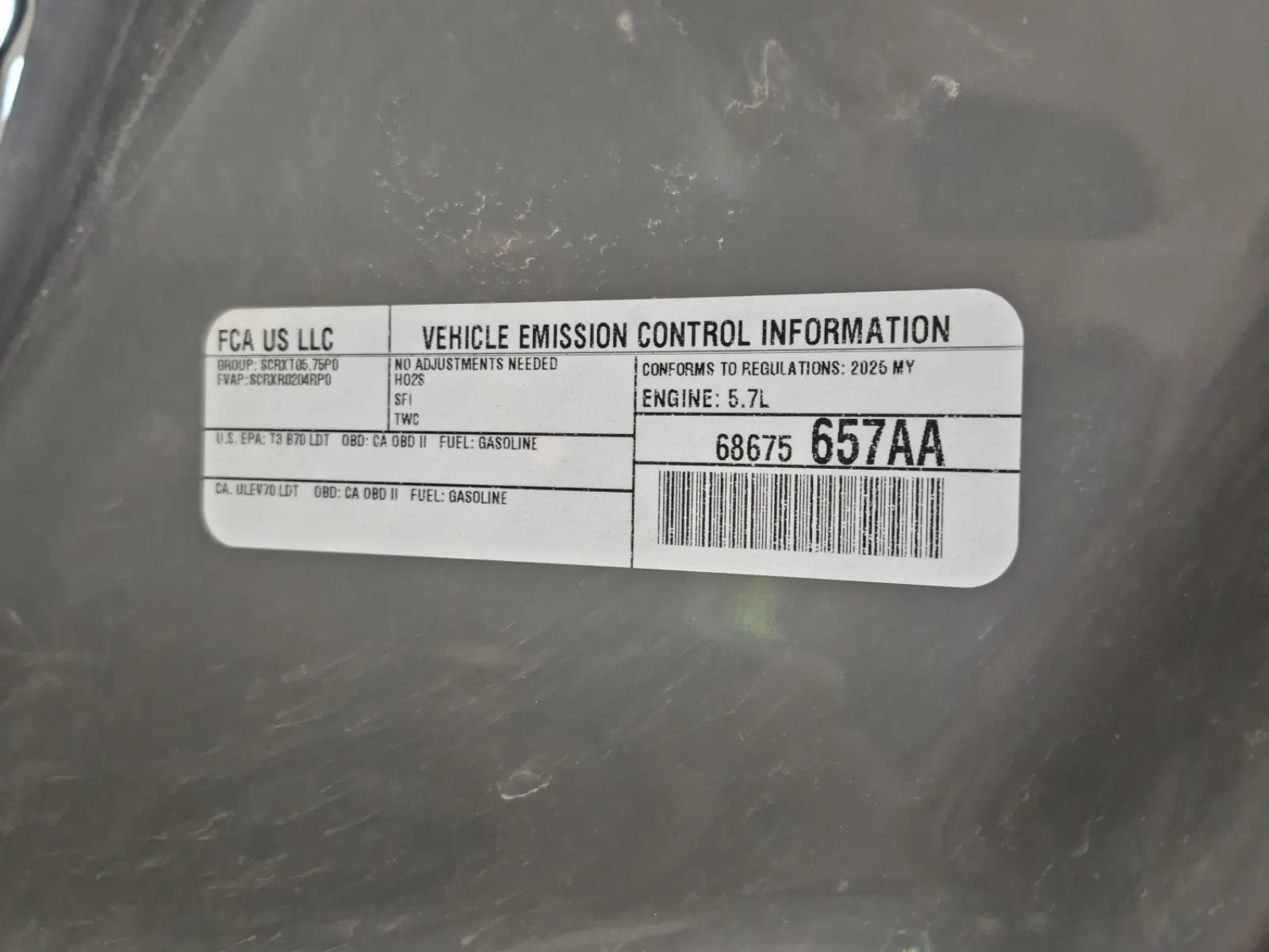 Emission Sticker Photo