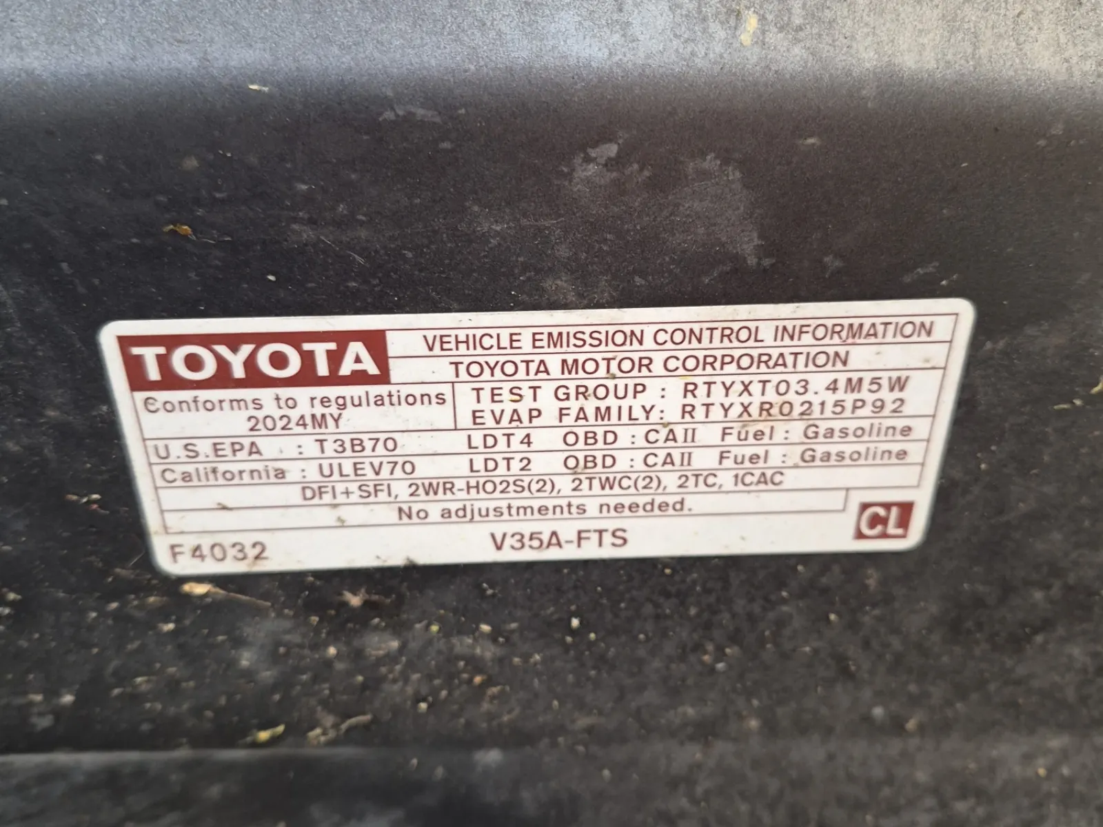 Emission Sticker Photo